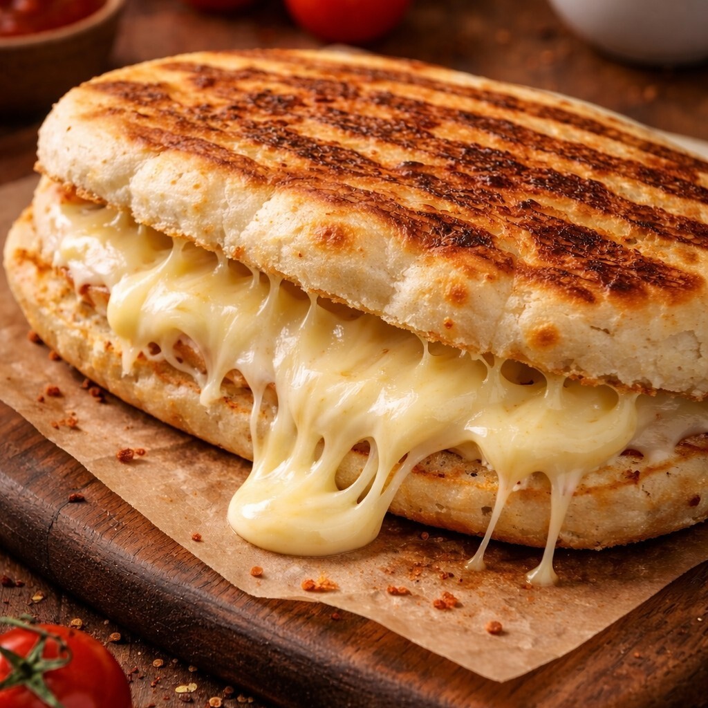 bazlama Eritme peynirli Tost
