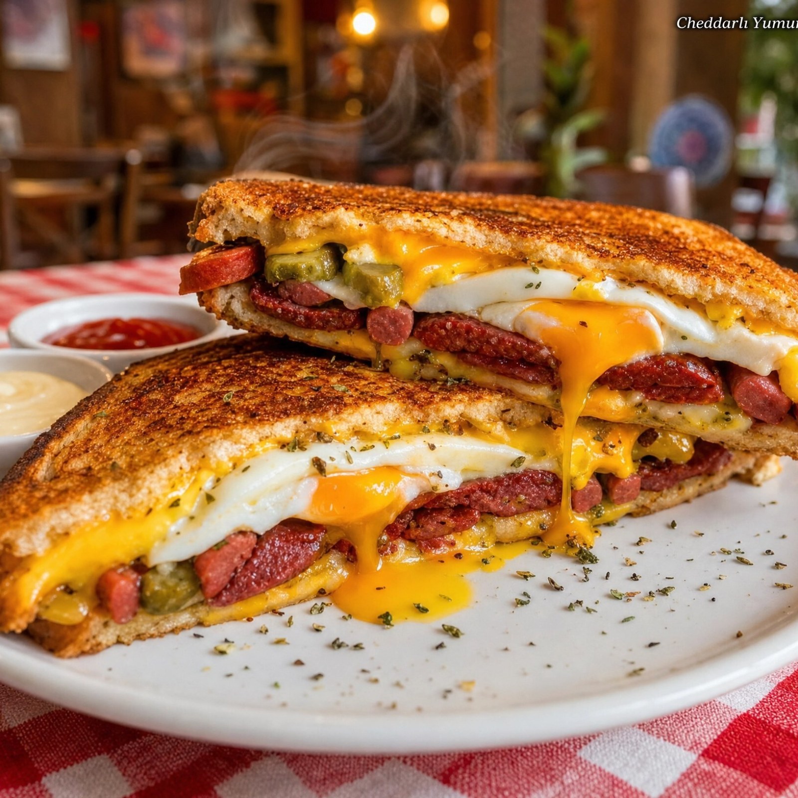 Cheddarlı Yumurtalı Atom Tost