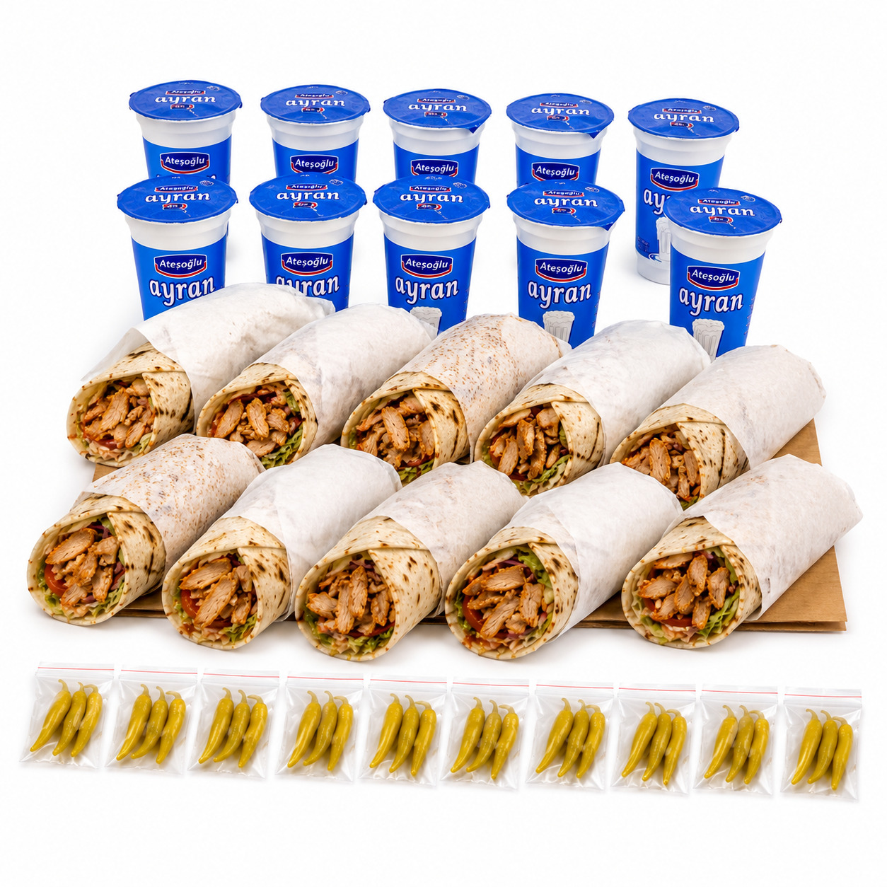 10'lu Tavuk Döner Dürüm + 10 Ayran Kampanyası