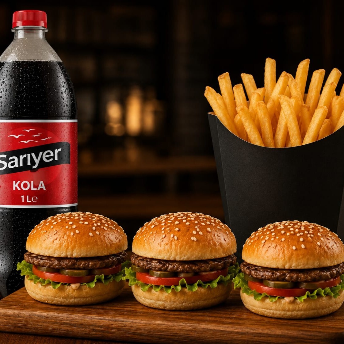 3'lü Mini Dana Burger Menü (Sarıyer)