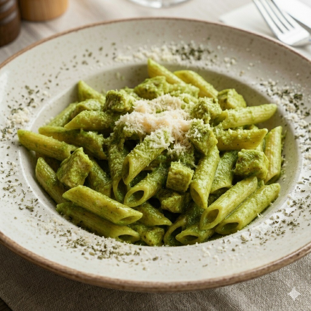 Makarna Pesto Soslu & Tavuklu (Parmesan Tekerinde) & Coca-cola (250 ml.)