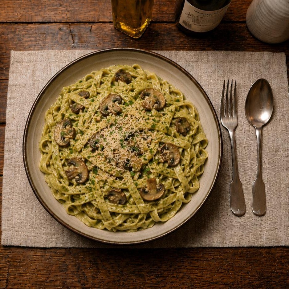 Pestolu Mantarlı Fettuccine