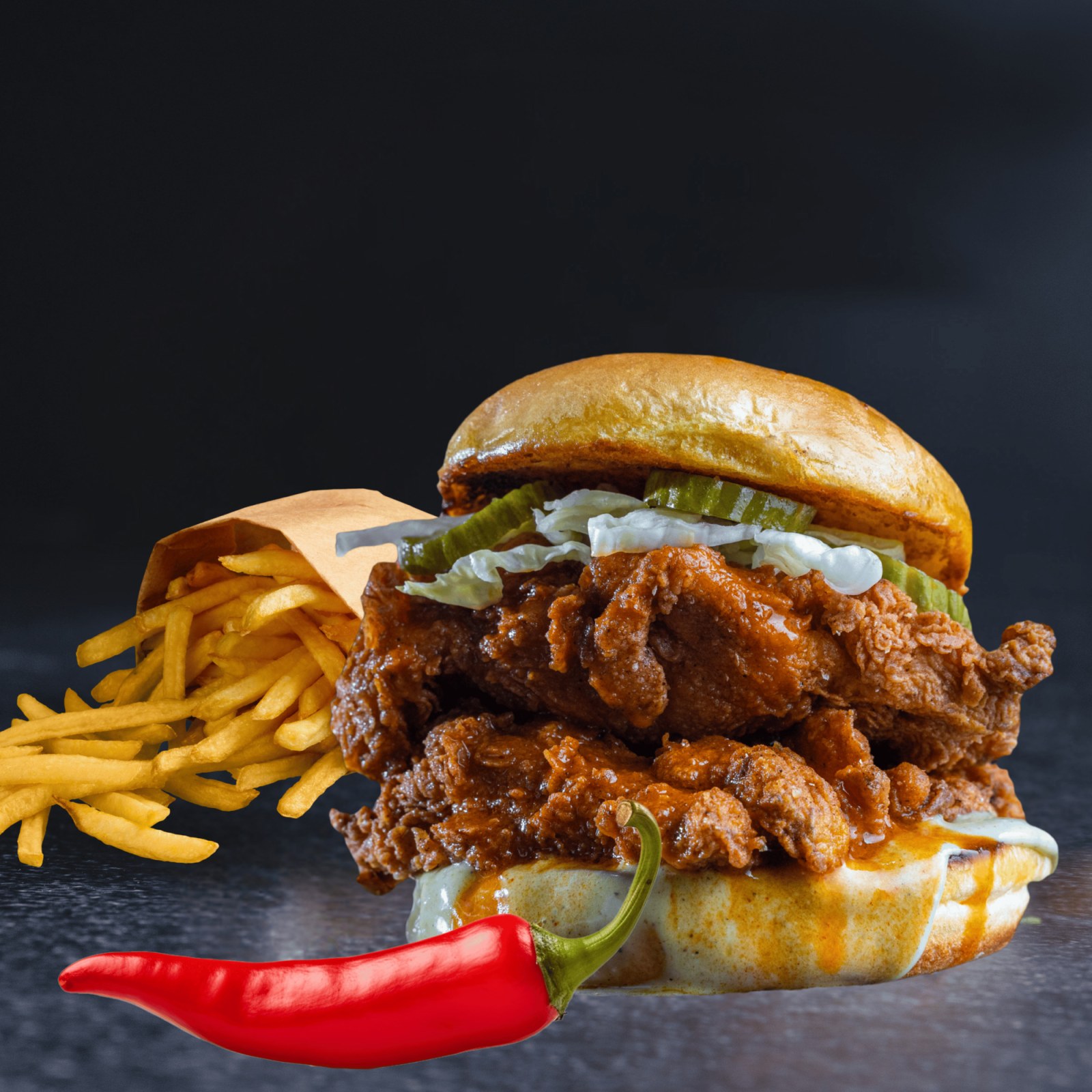 Acılı Çıtır Tavuk Burger