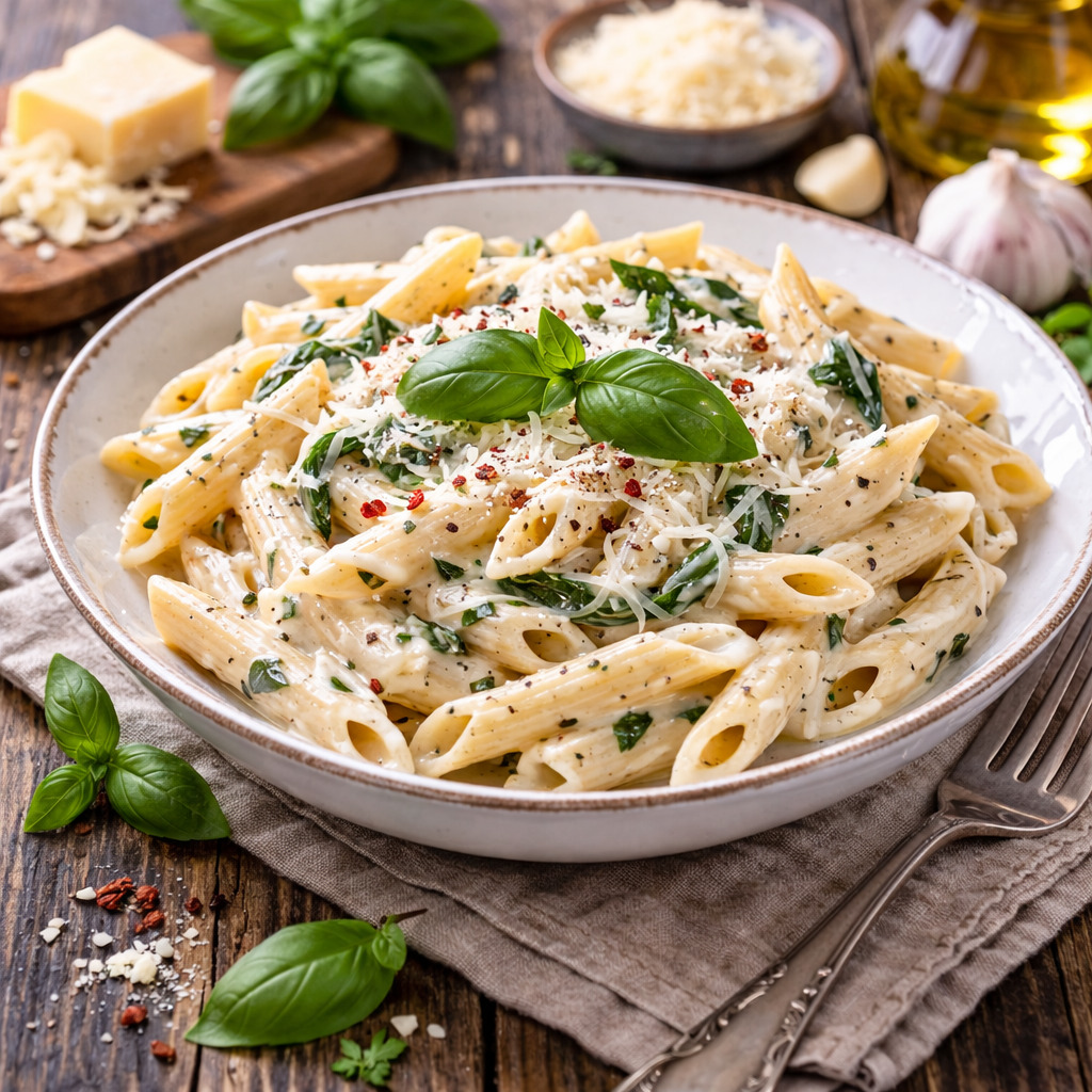 Fesleğenli Kremalı Penne