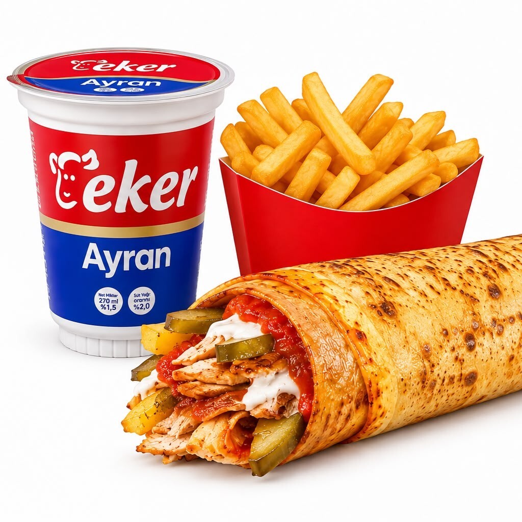 Tavuk Dürüm+Ayran+Patates