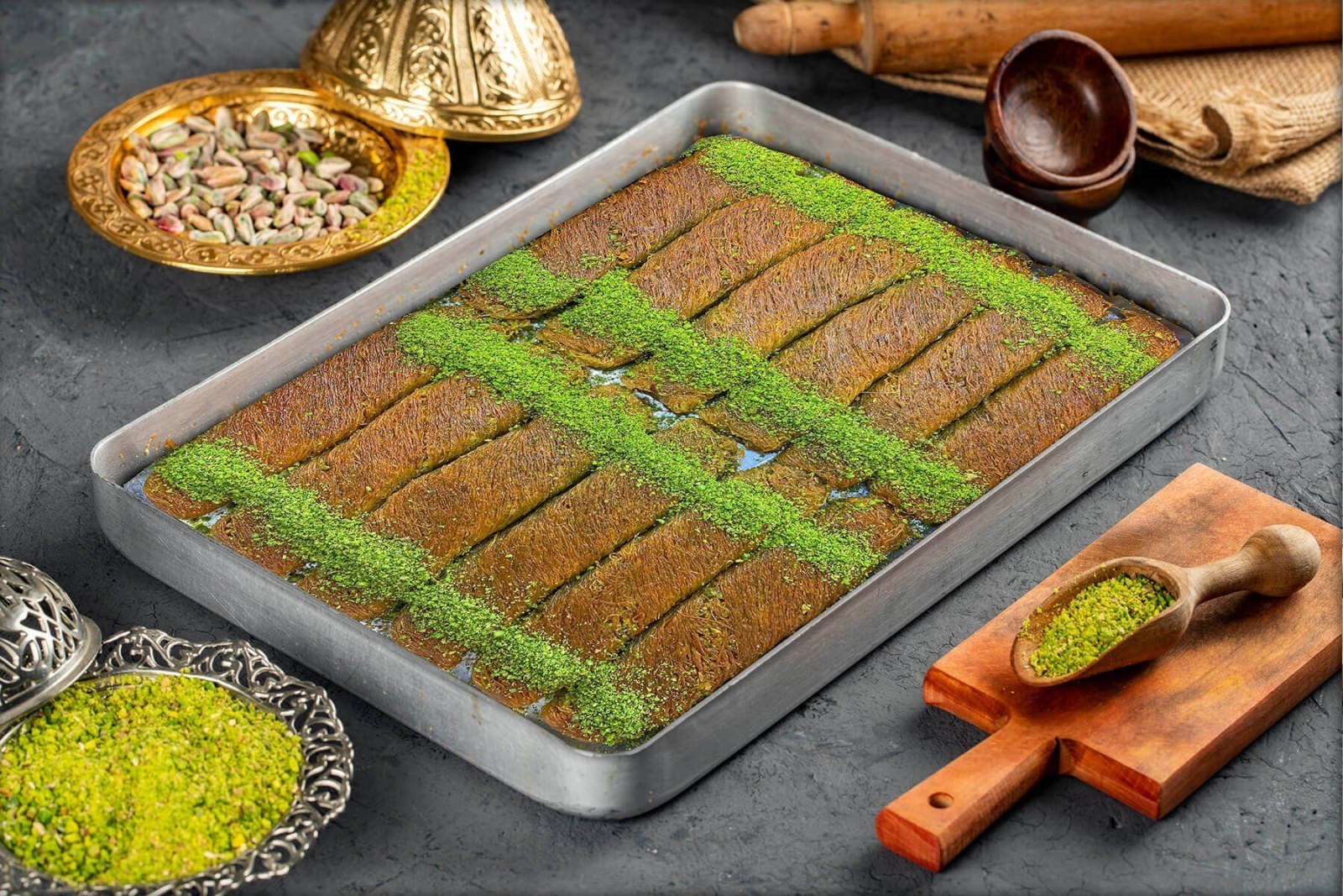 Fıstıklı Çubuk Kadayıf (Tepsi)