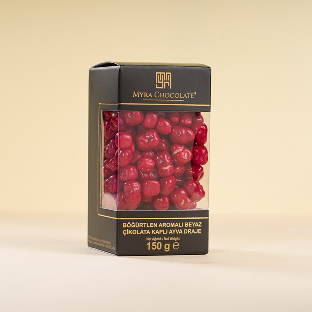 Böğürtlen Aromalı Beyaz Çikolata Kaplı Ayva Draje (150 g)