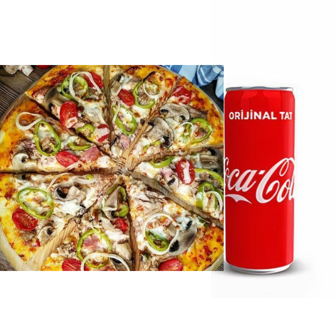 Ton Balıklı Pizza ( 32 cm ) & Coca Cola 330 Ml.