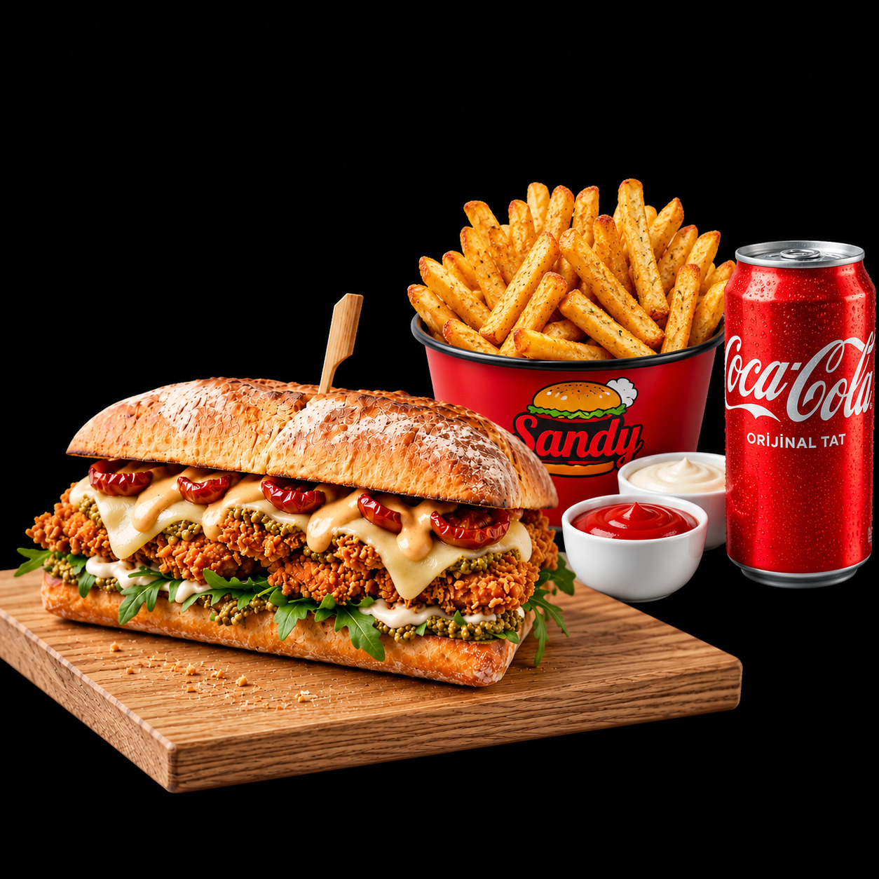 Coca Cola Doyuran Çıtır Tavuk Sandviç Menü