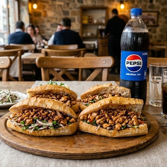 Aile Boyu 4'lü Tavuk Tantuni Ekmek ve 1 Lt. Kola Menü