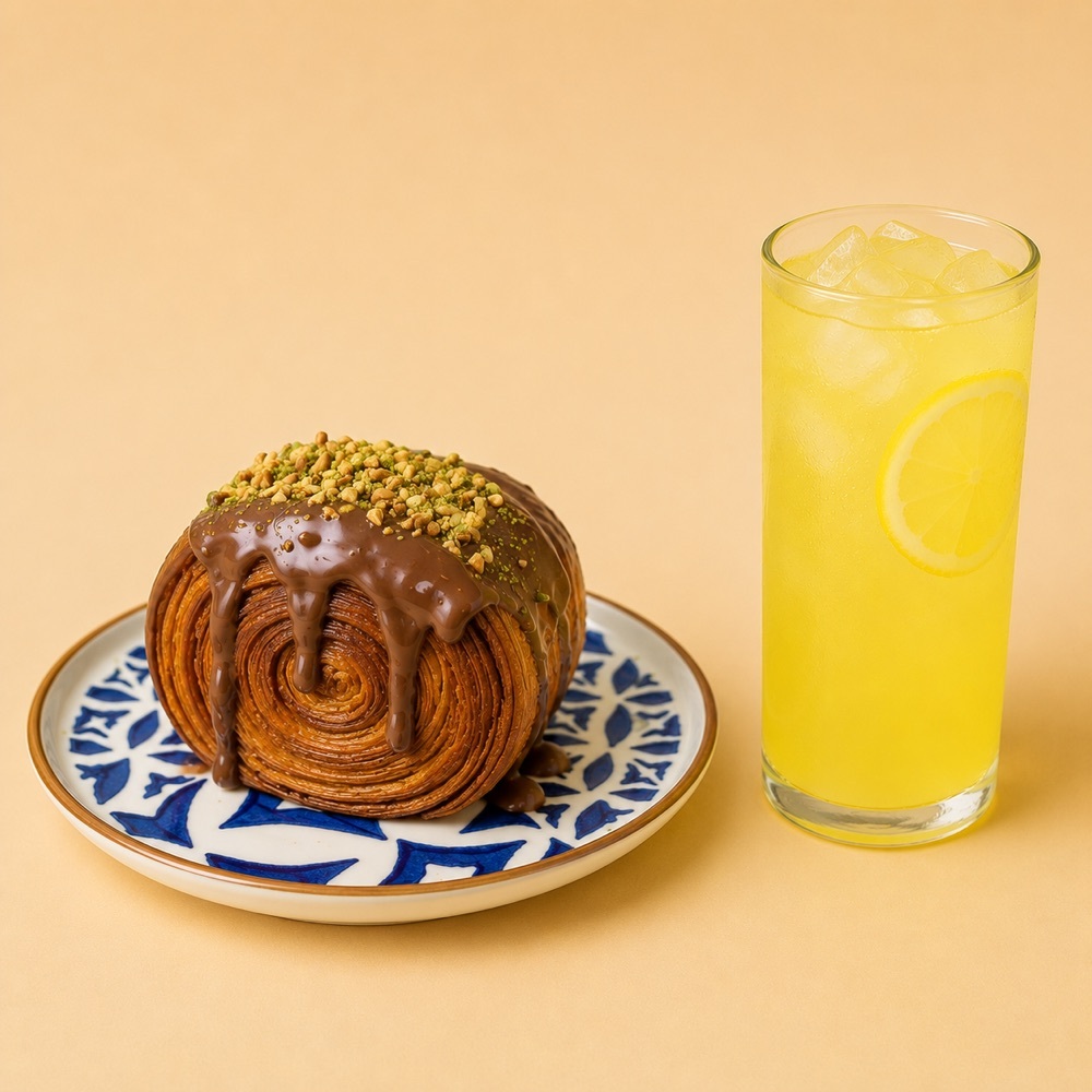 Roll Kruvasan Çikolatalı + Ev Yapımı Limonata