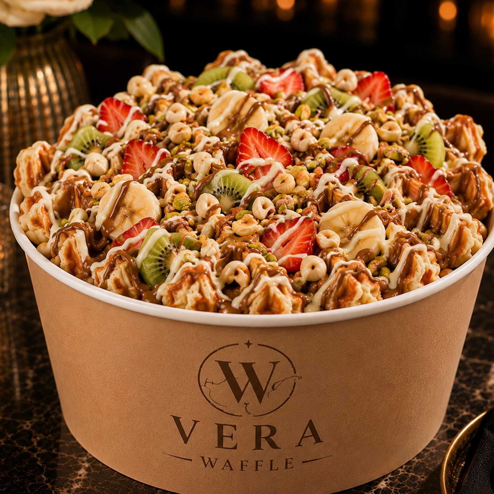 Beyaz Çikolatalı Waffle