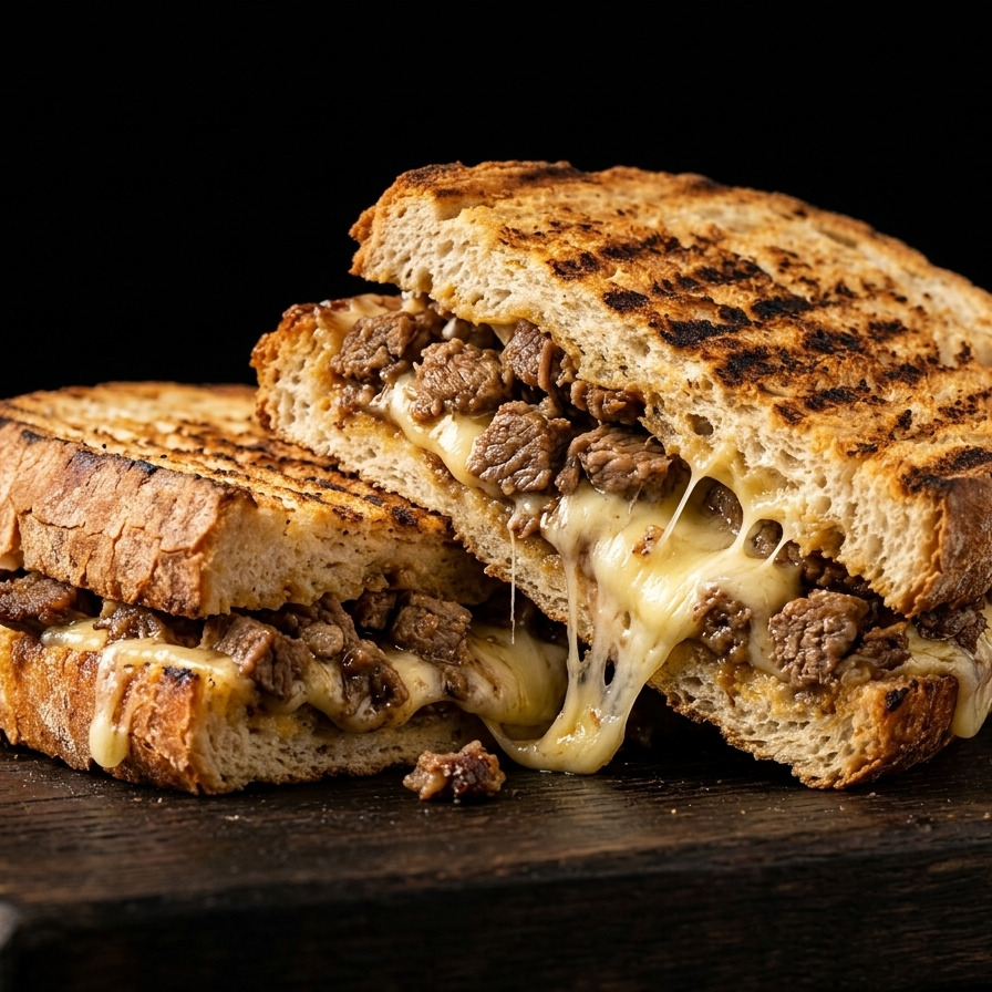 Yarım Ekmek Arası Kavurmalı & Kaşarlı Tost