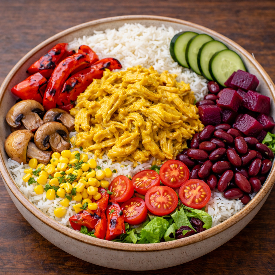 Köri Soslu Basmati Tavuk Bowl