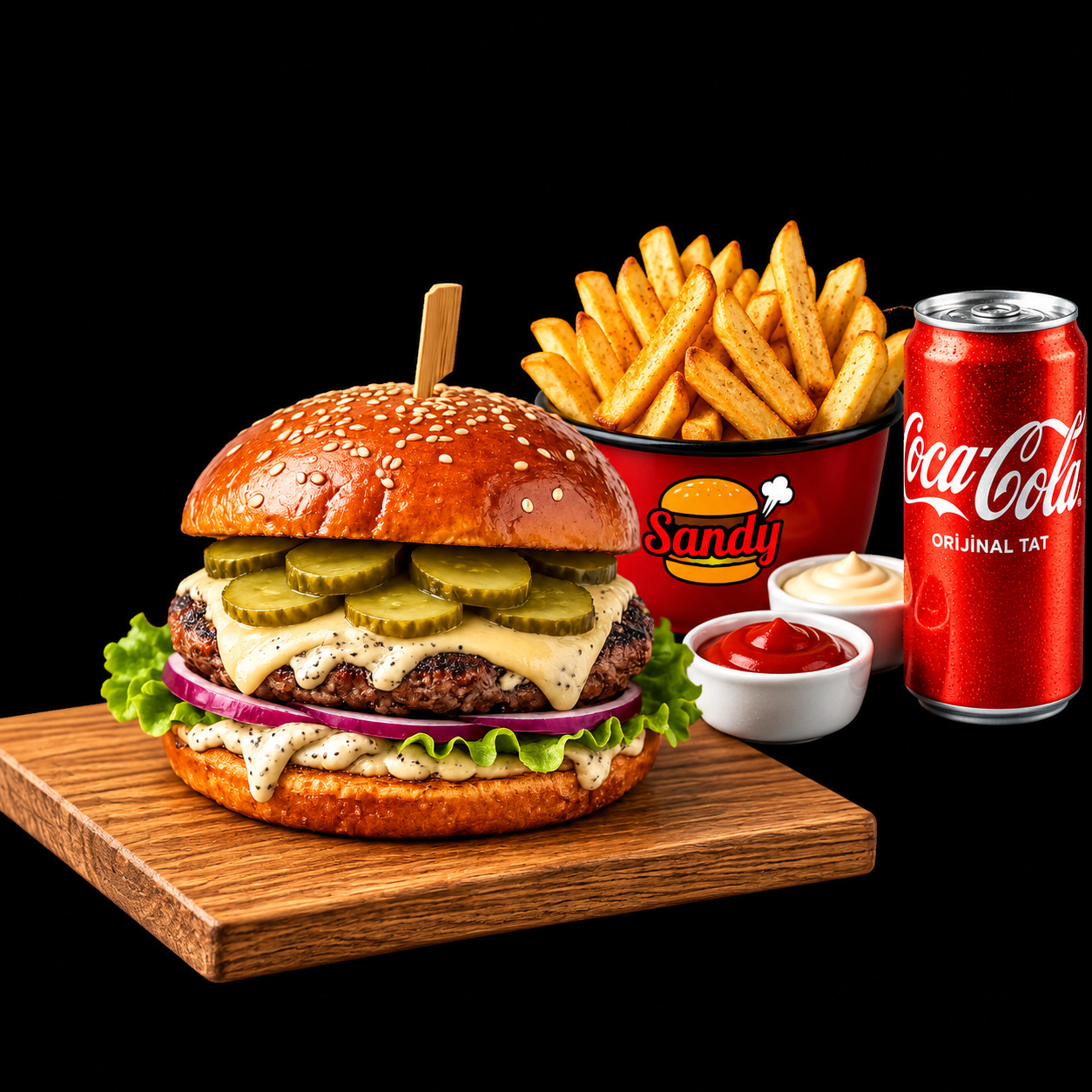 Trüf Sandy Burger Menü