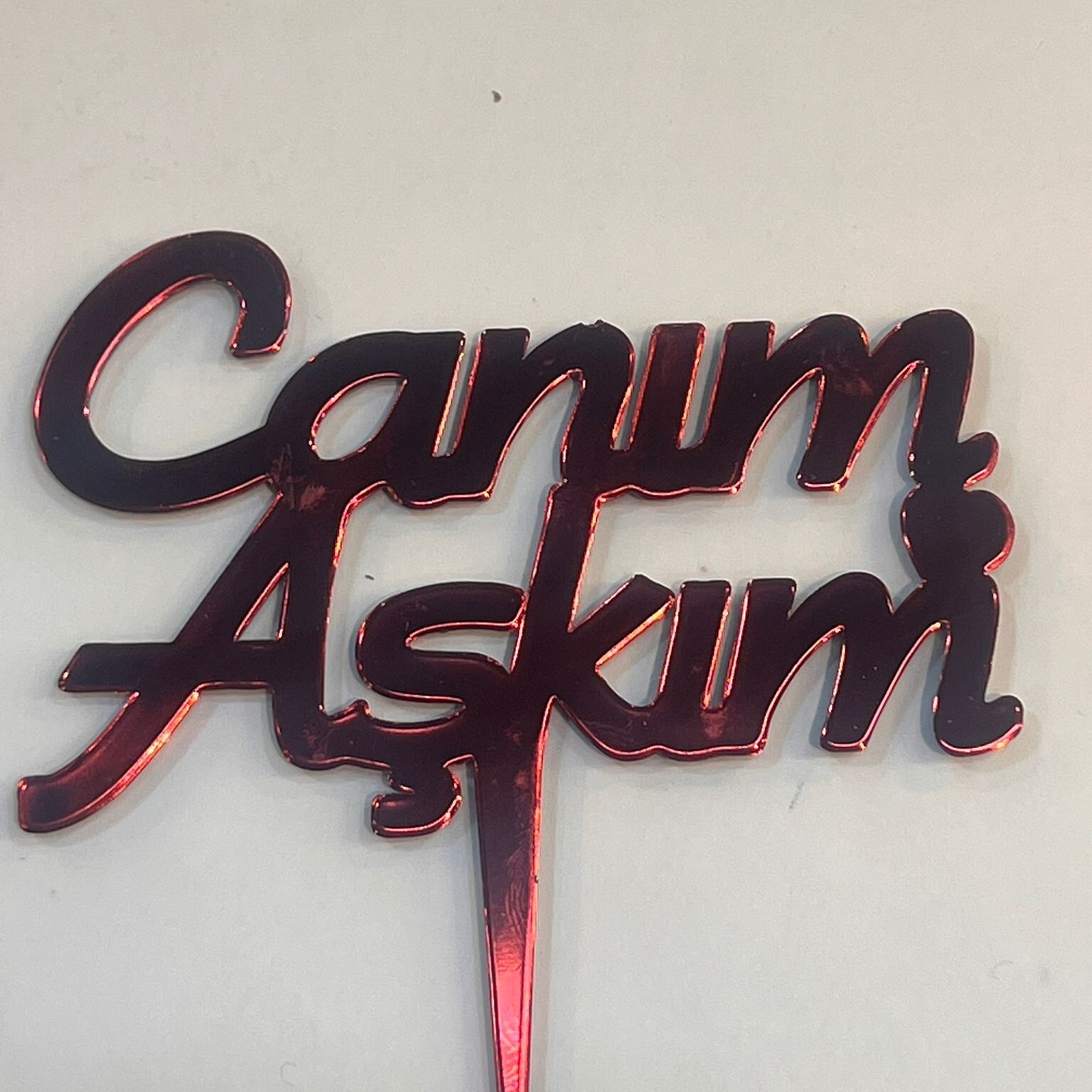 Canım Aşkım Plastik Pasta Süsü