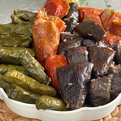 Karışık Kuru Dolma Tabağı Zeytinyağlı ev yapımı