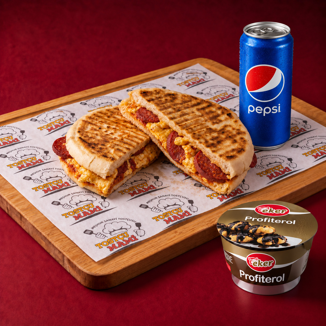 Bazlamalı Yumurtalı Sucuklu Tost Menü