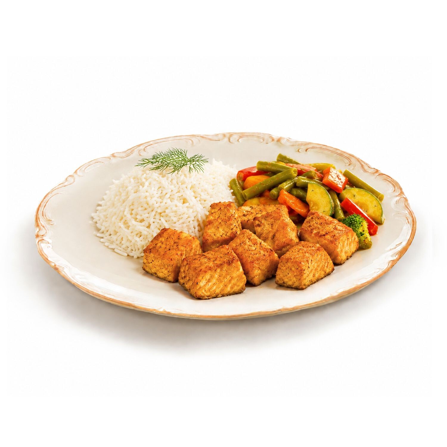 Fırınlanmış Norveç Somon ve Basmati Pilavı