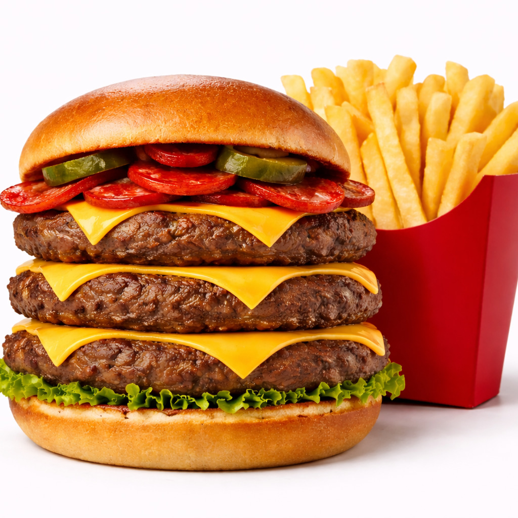 Triple Peperonı Burger