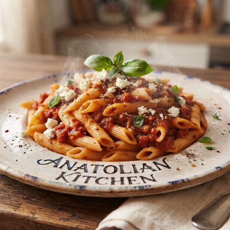 Anadolu Mutfağından Domates Soslu Penne Makarna