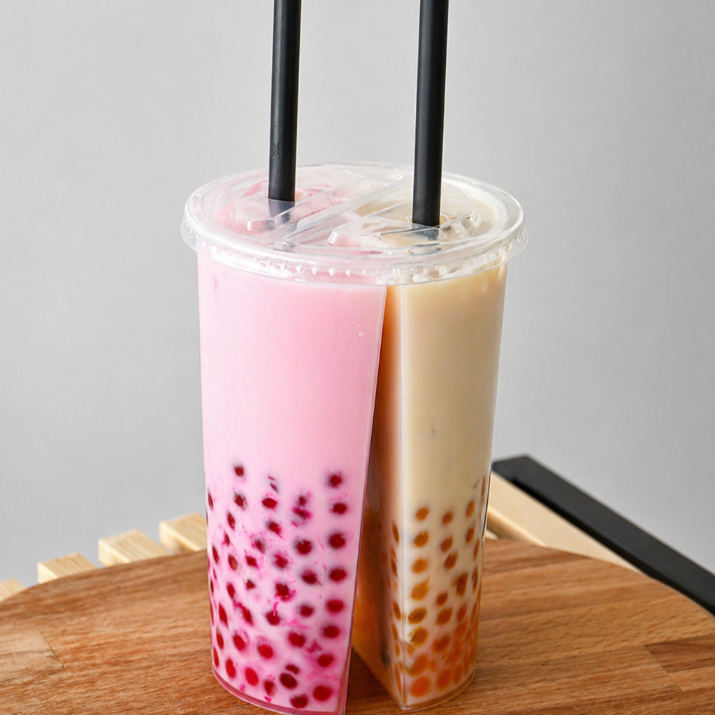 İkili Bardak Çilek&Mango Bubble Tea
