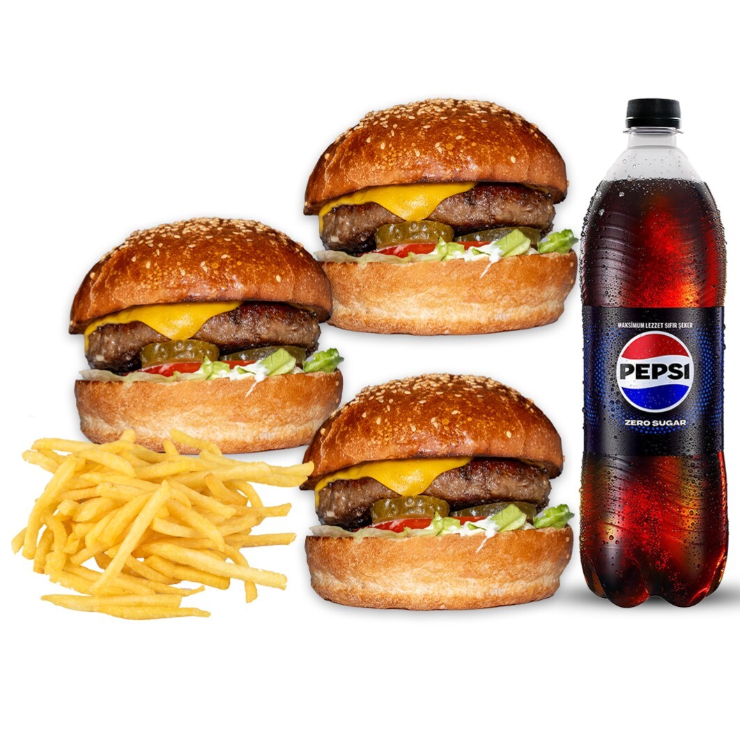 3'lü İso Hamburger Menü