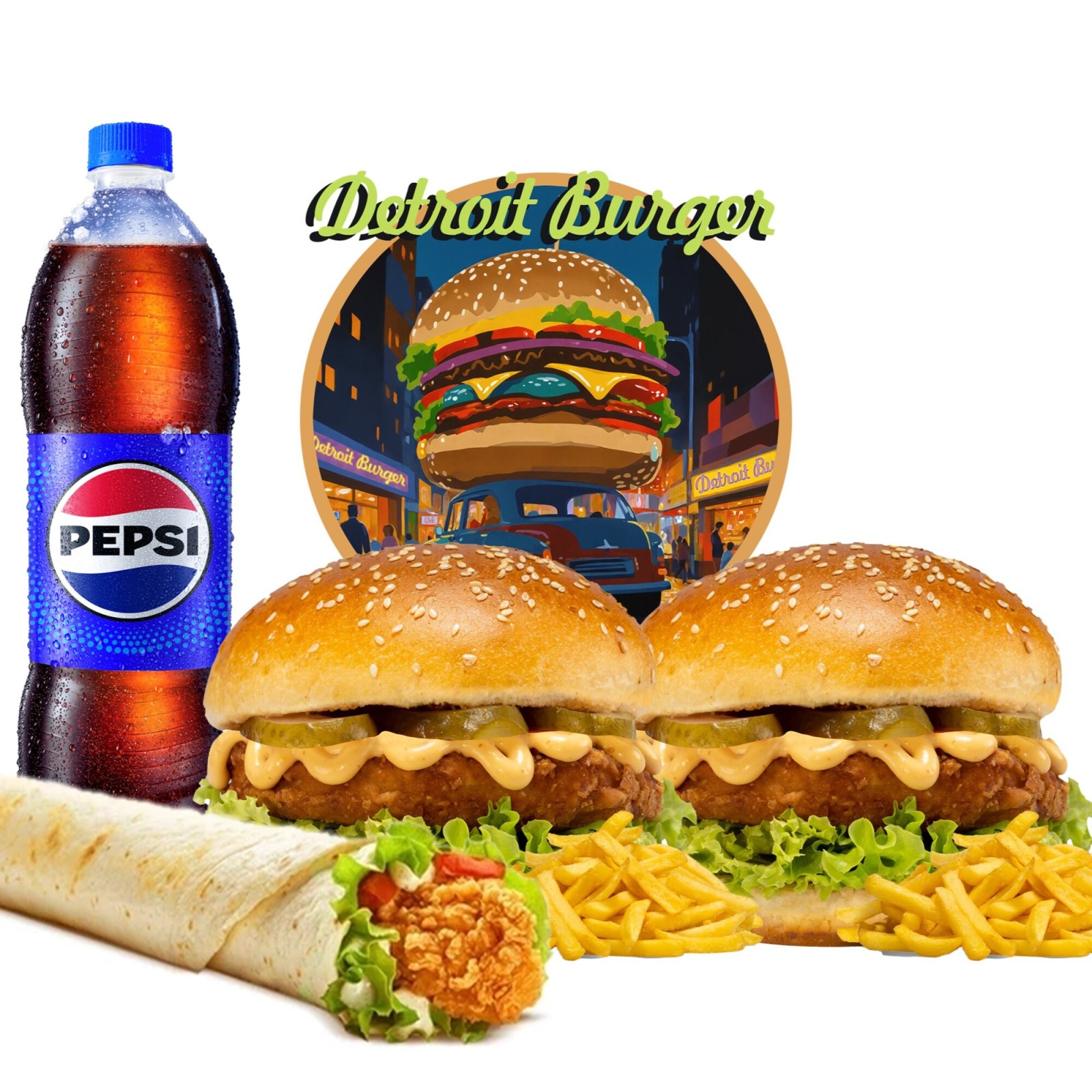 3 Kişilik Burger + Dürüm Menü