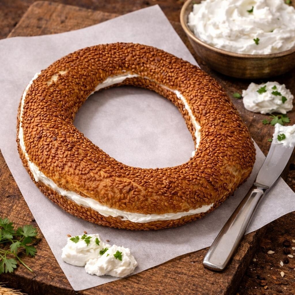 Çift Labneli Çıtır Simit
