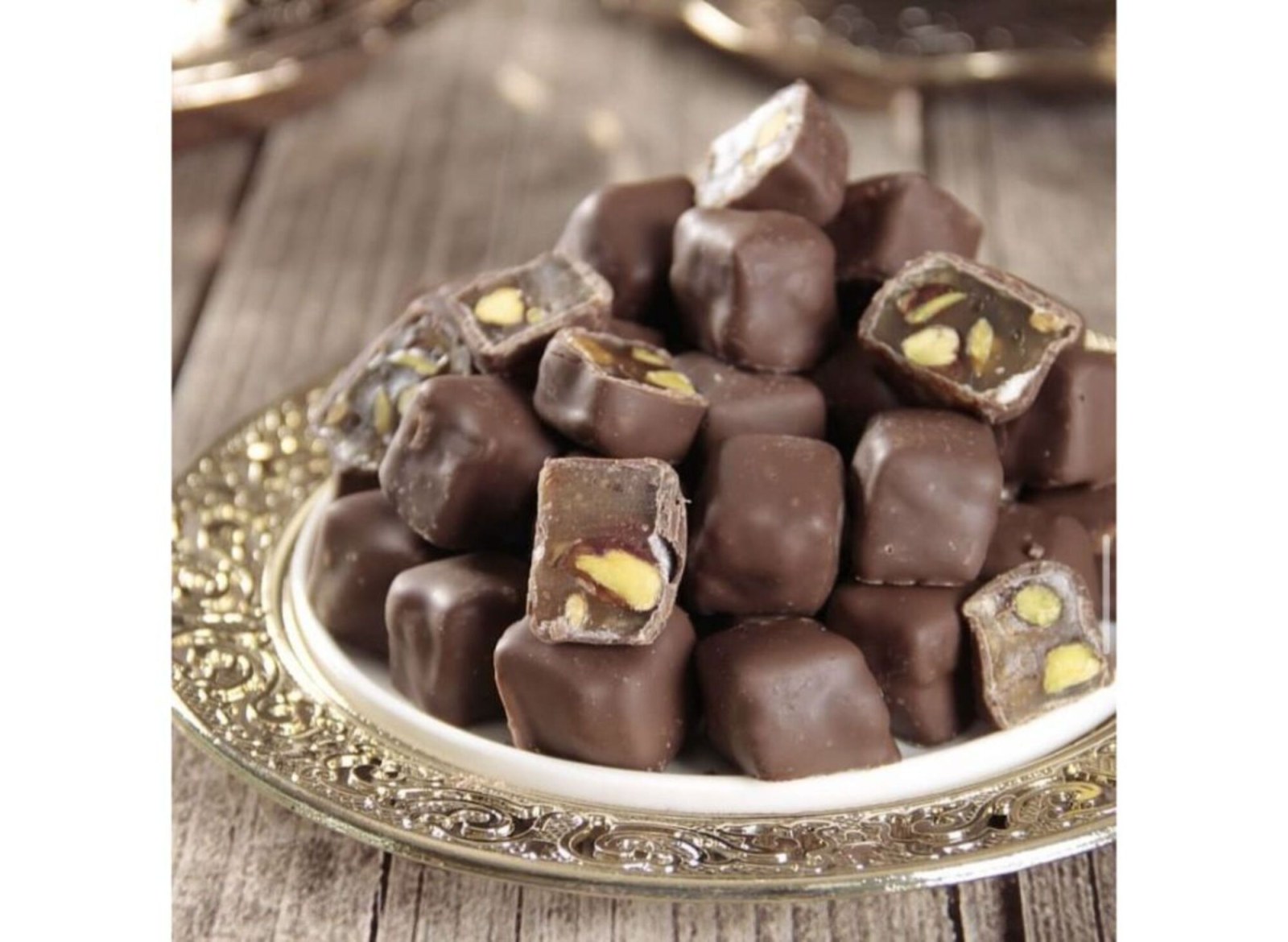 Çikolata Kaplı Duble Fıstıklı Lokum (500 g)