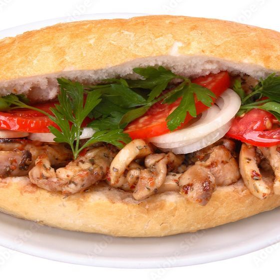 Yarım ekmek Izgara Tavuk