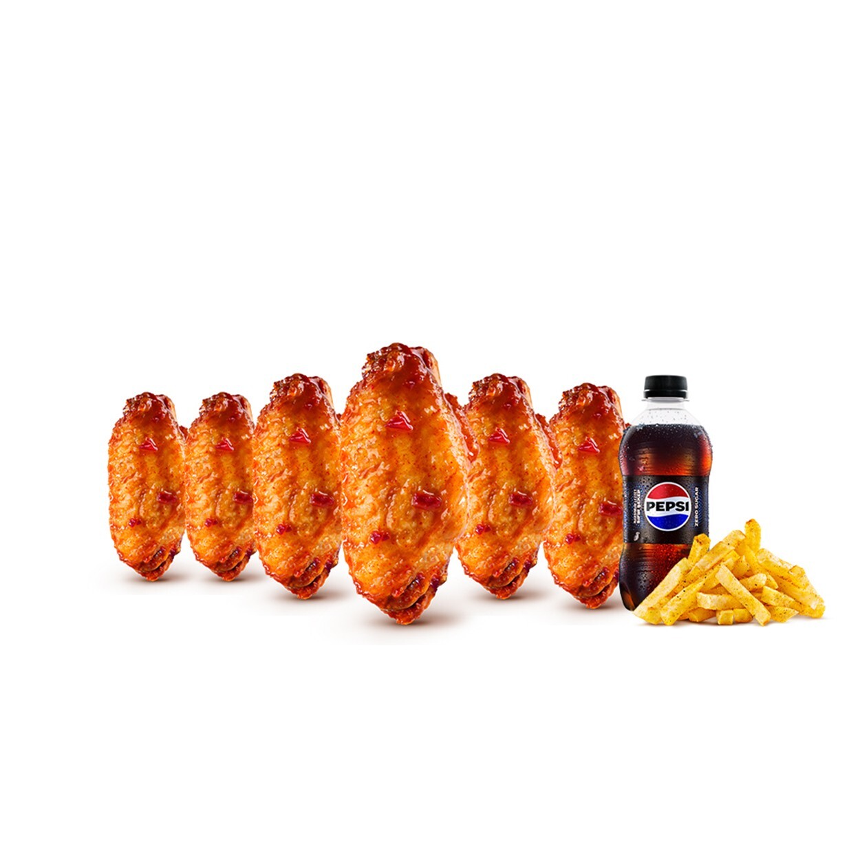 Sweet Chili Wings Soslu Tavuk Kanat Menü (6 Adet)