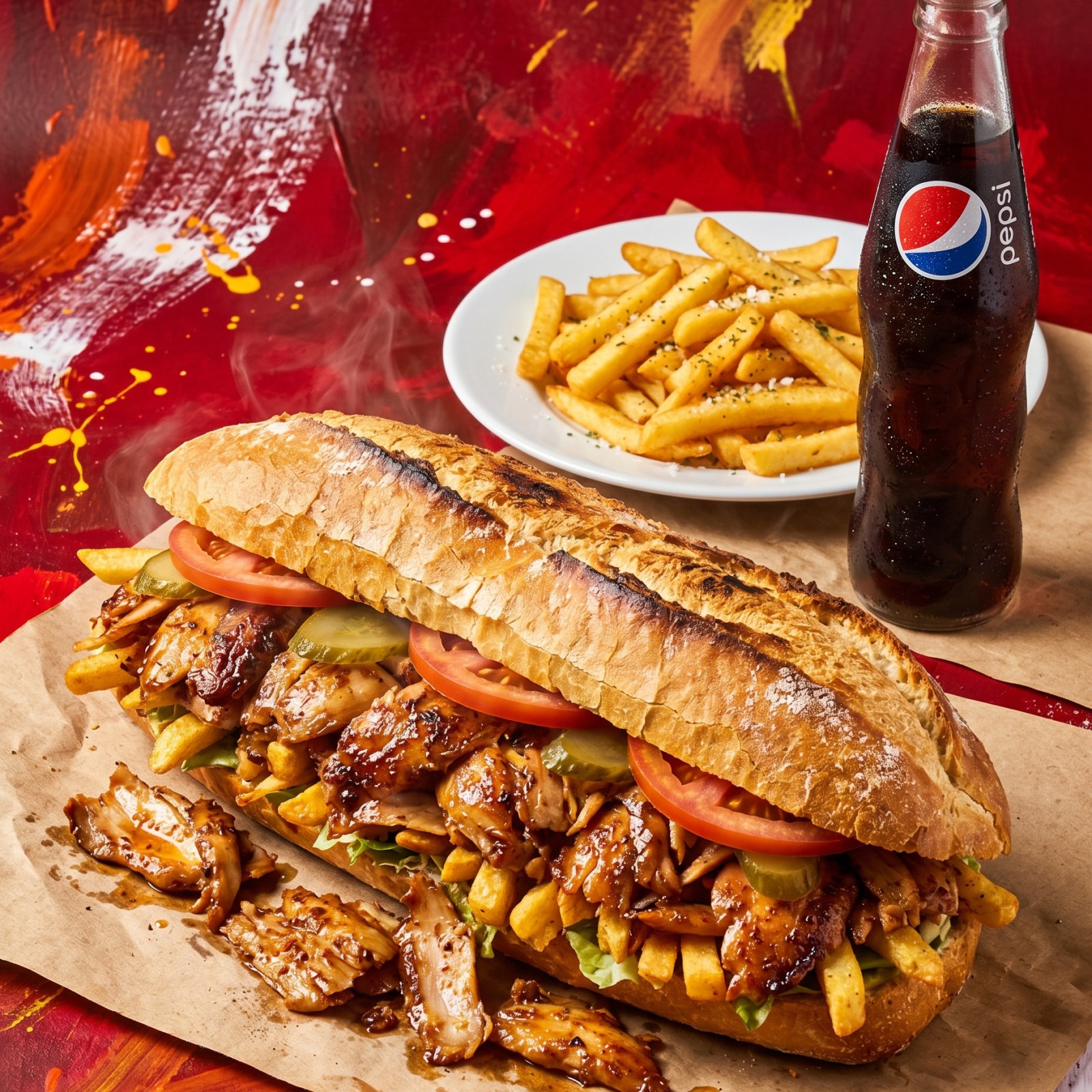Menü -(110 gr Tam ekmek +100 gr patates + pepsi 300 ml)