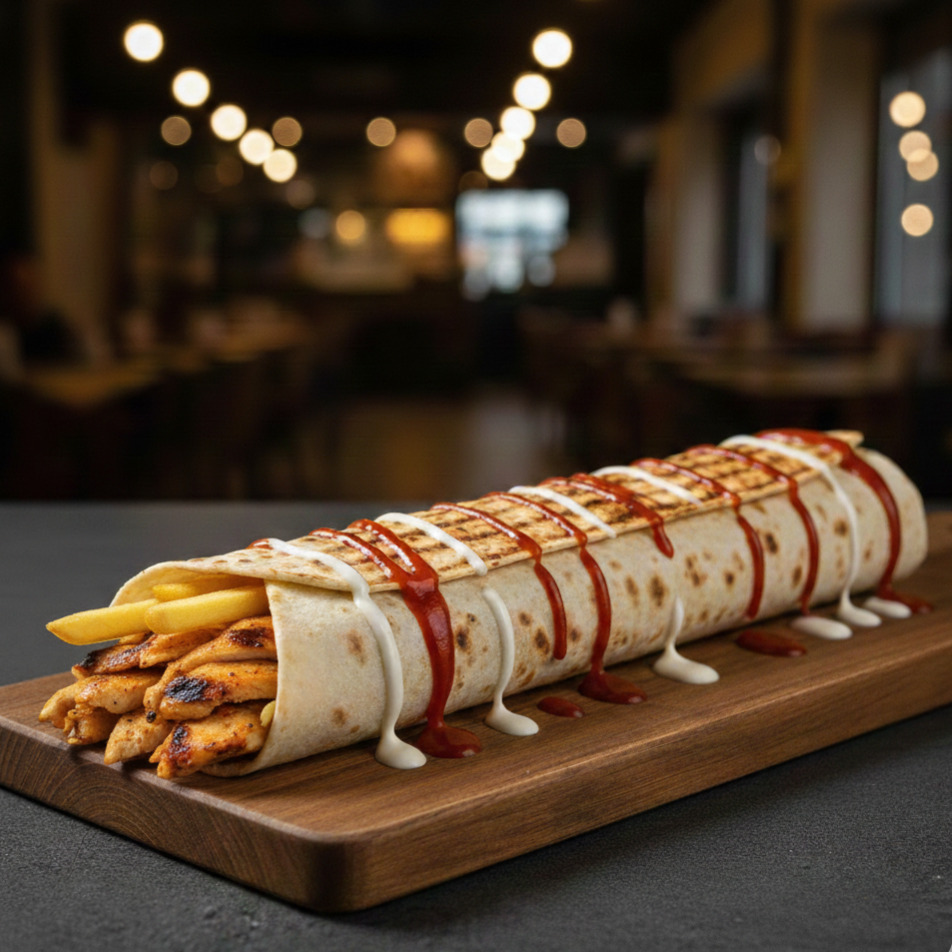 Mega Tavuk Döner Dürüm (45 cm)