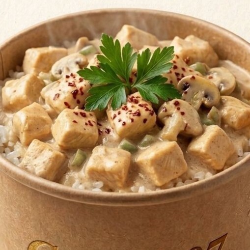 Kremalı Mantarlı Tavuklu Pilav