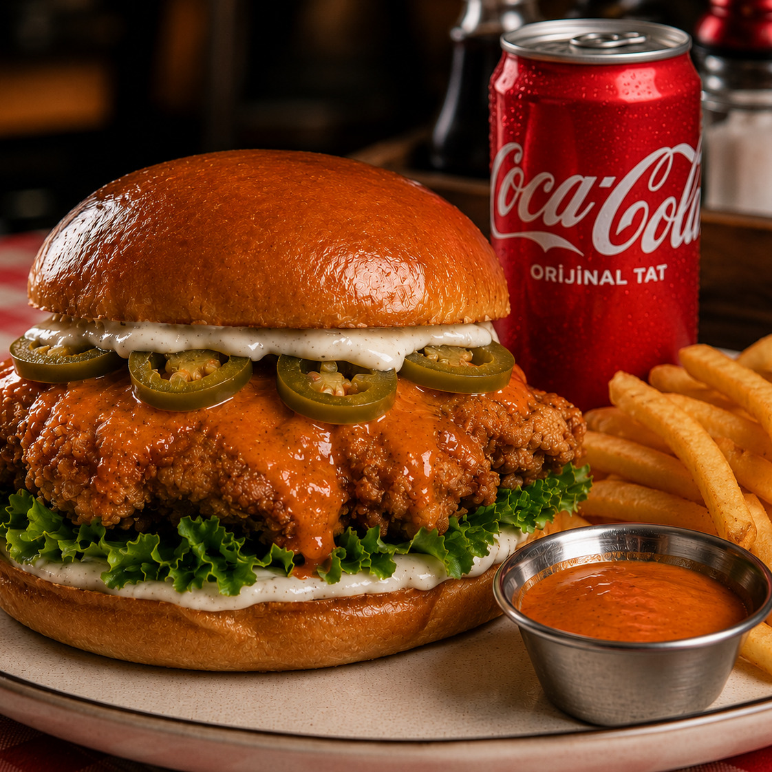Buffalo Chicken Burger Menü