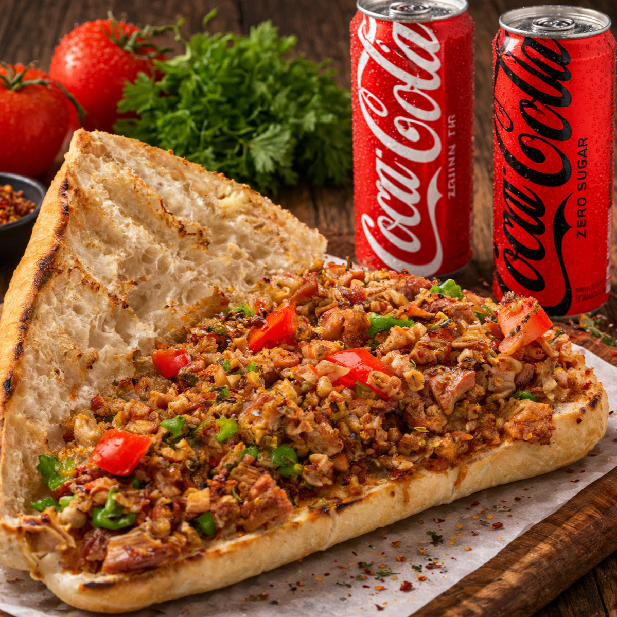 Yarım Ekmek Arası Kokoreç + Coca-Cola 330ml.