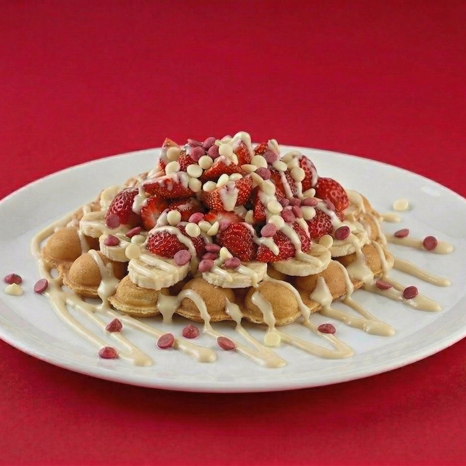 Beyaz Belçika Çikolatalı Bubble (Bubble Waffle)