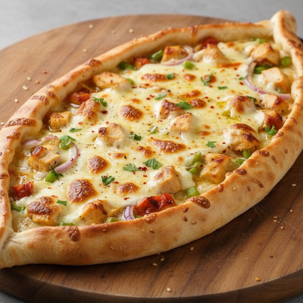 Tavuklu Kaşarlı Pide