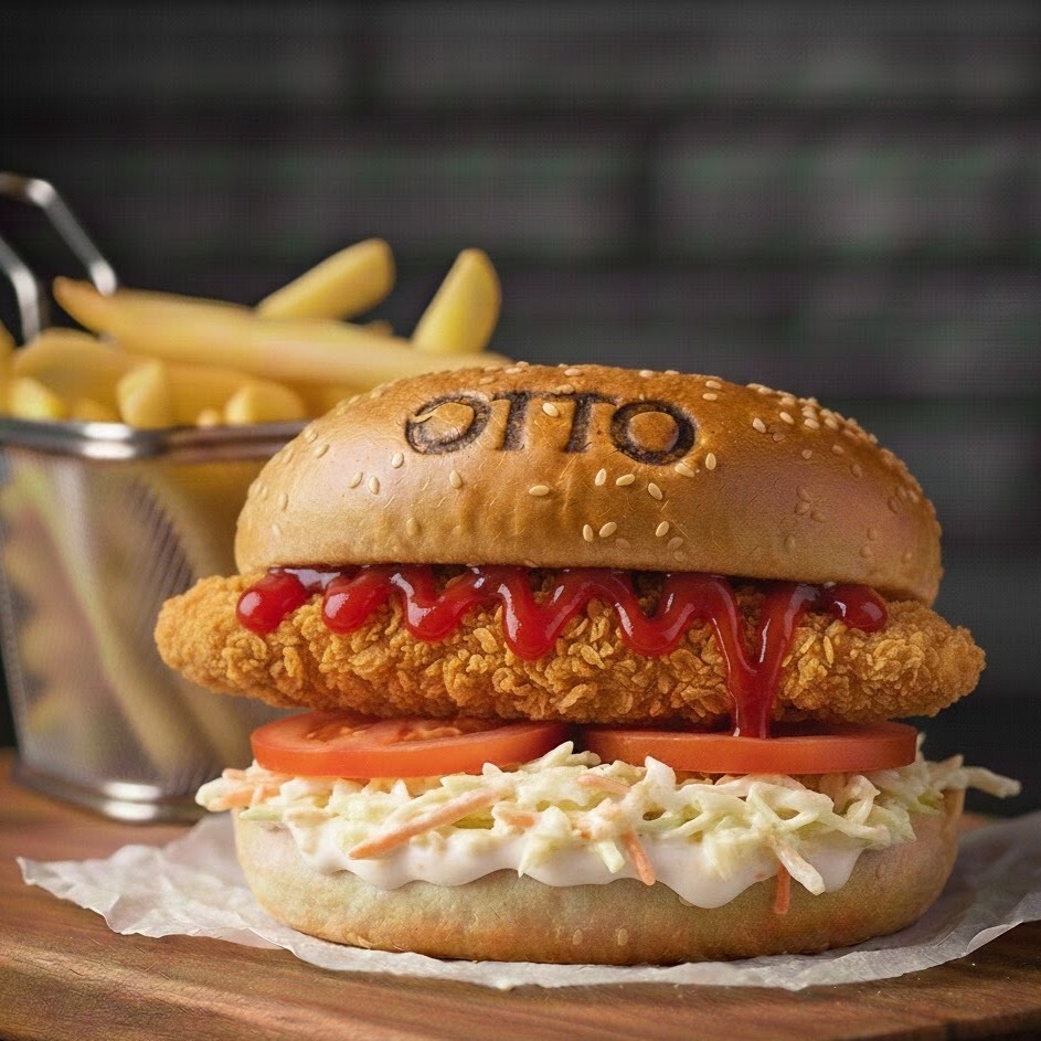 Fried Chicken Coleslaw Burger