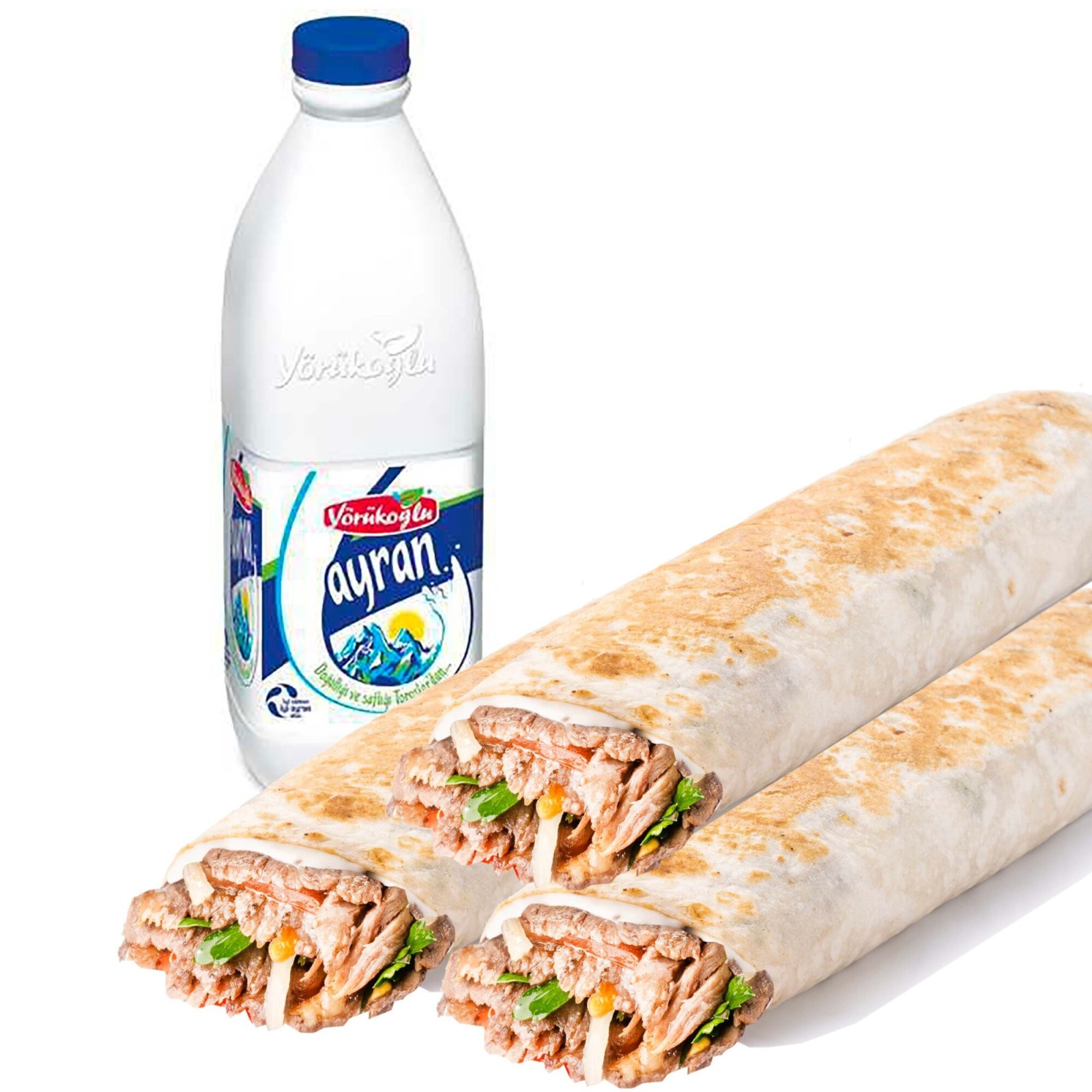 Hatay 3 Tavuk Döner (120 gr.) ve Ayran (1 L) ile Combo