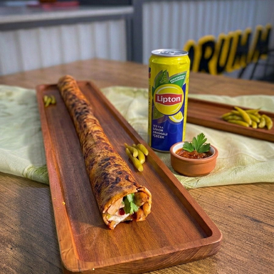 Özel Soslu Zurna Dürüm 70 cm 130 gr + Lipton Ice Tea 330 ml