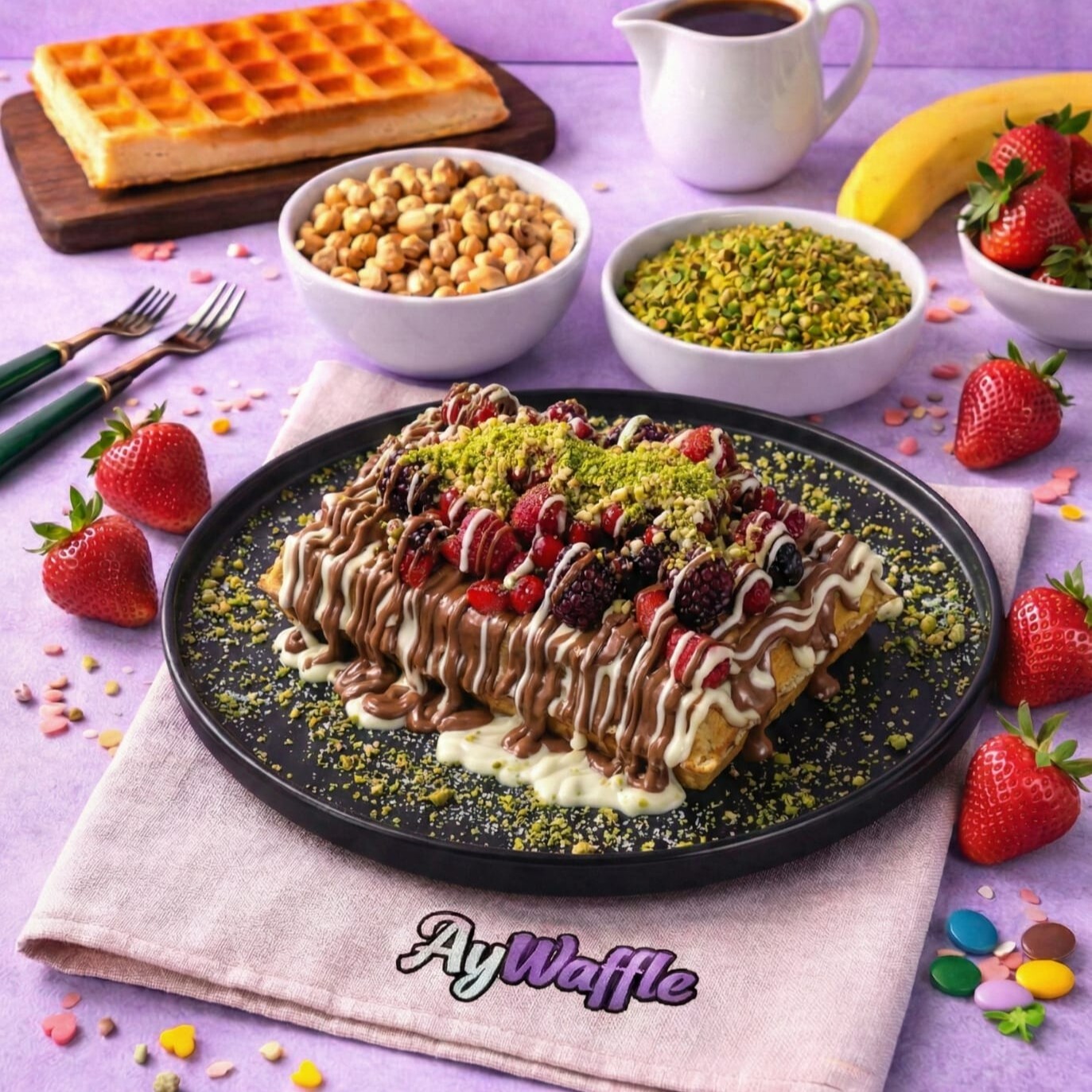 Kırmızının Aşkı Bowl Waffle