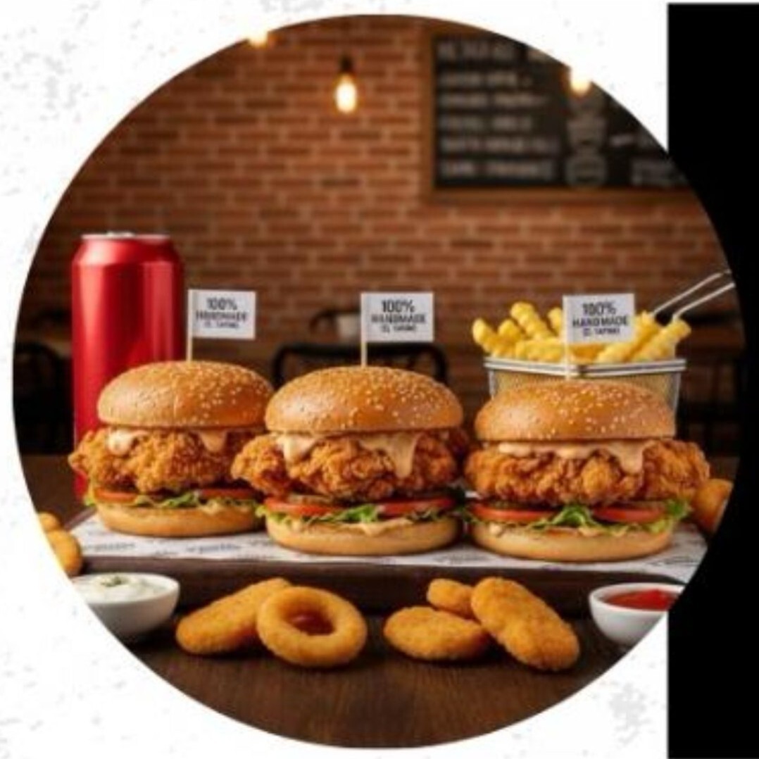 3'lü Tavuk Burger Menü