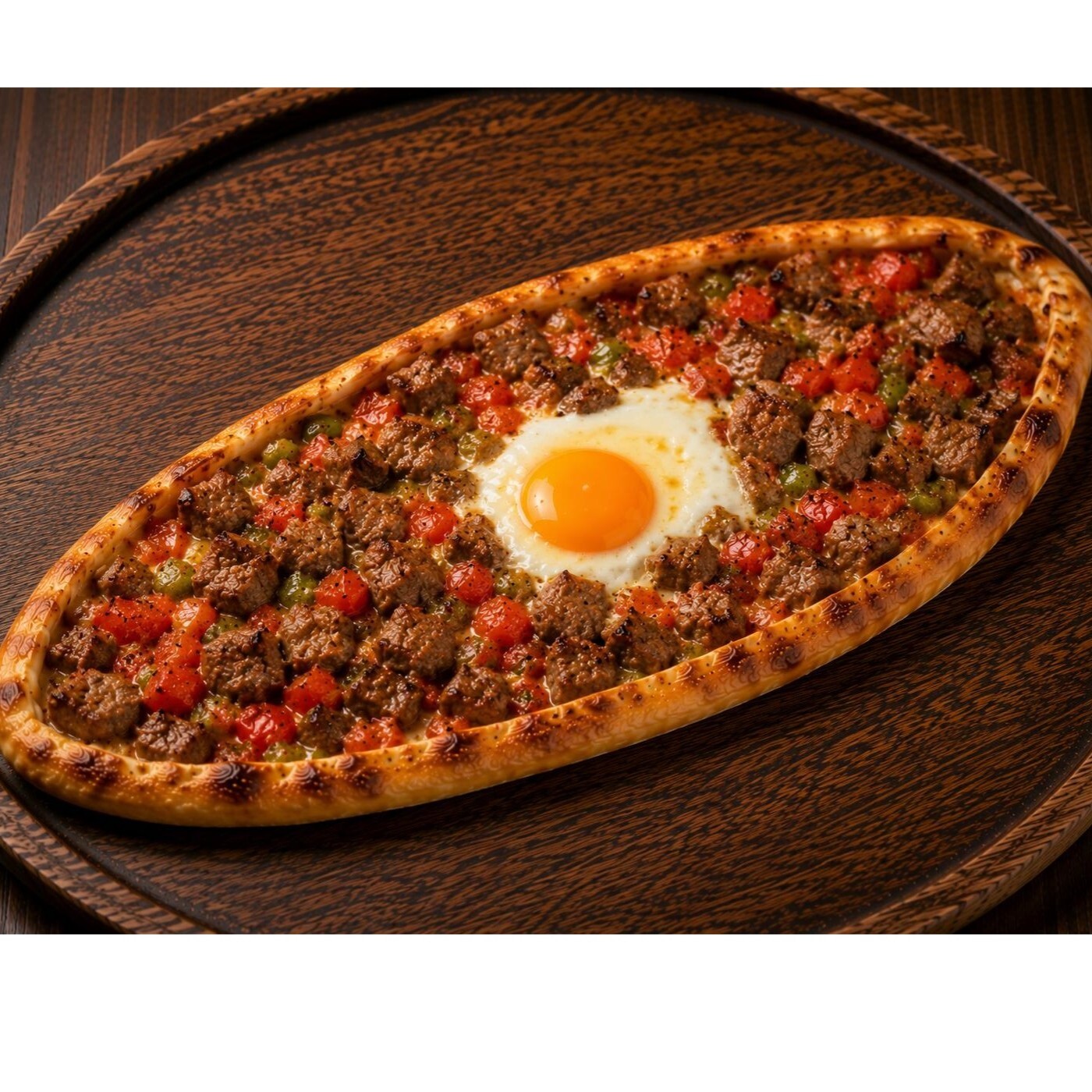 Kuşbaşılı Yumurtalı Pide