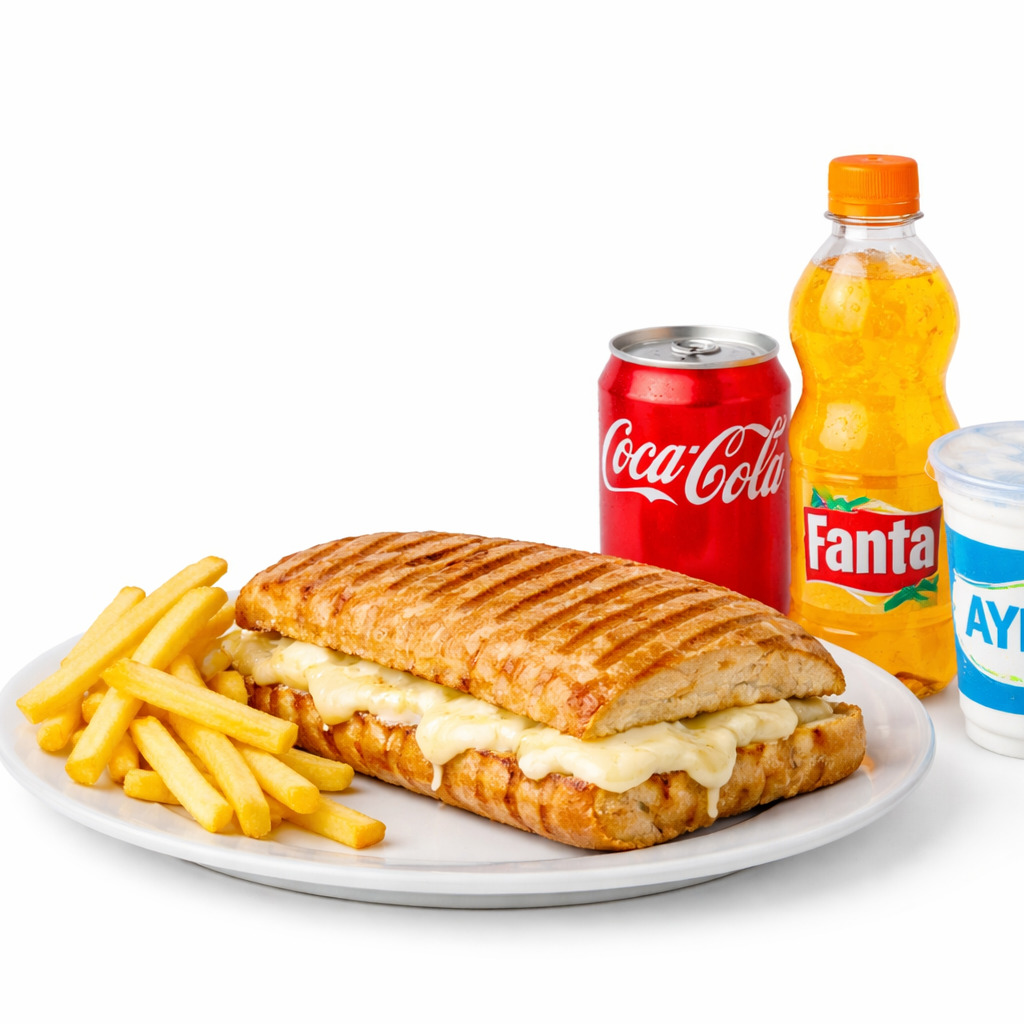 Kaşarlı Tost + Patates Kızartması + İçecek