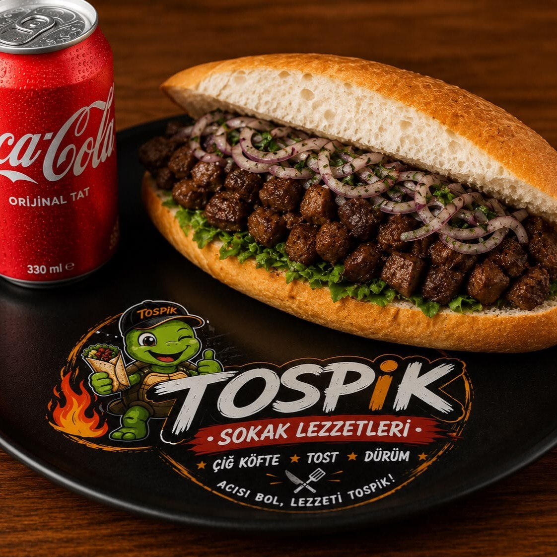 Tam Ekmek Arası Arnavut Ciğeri + coca cola