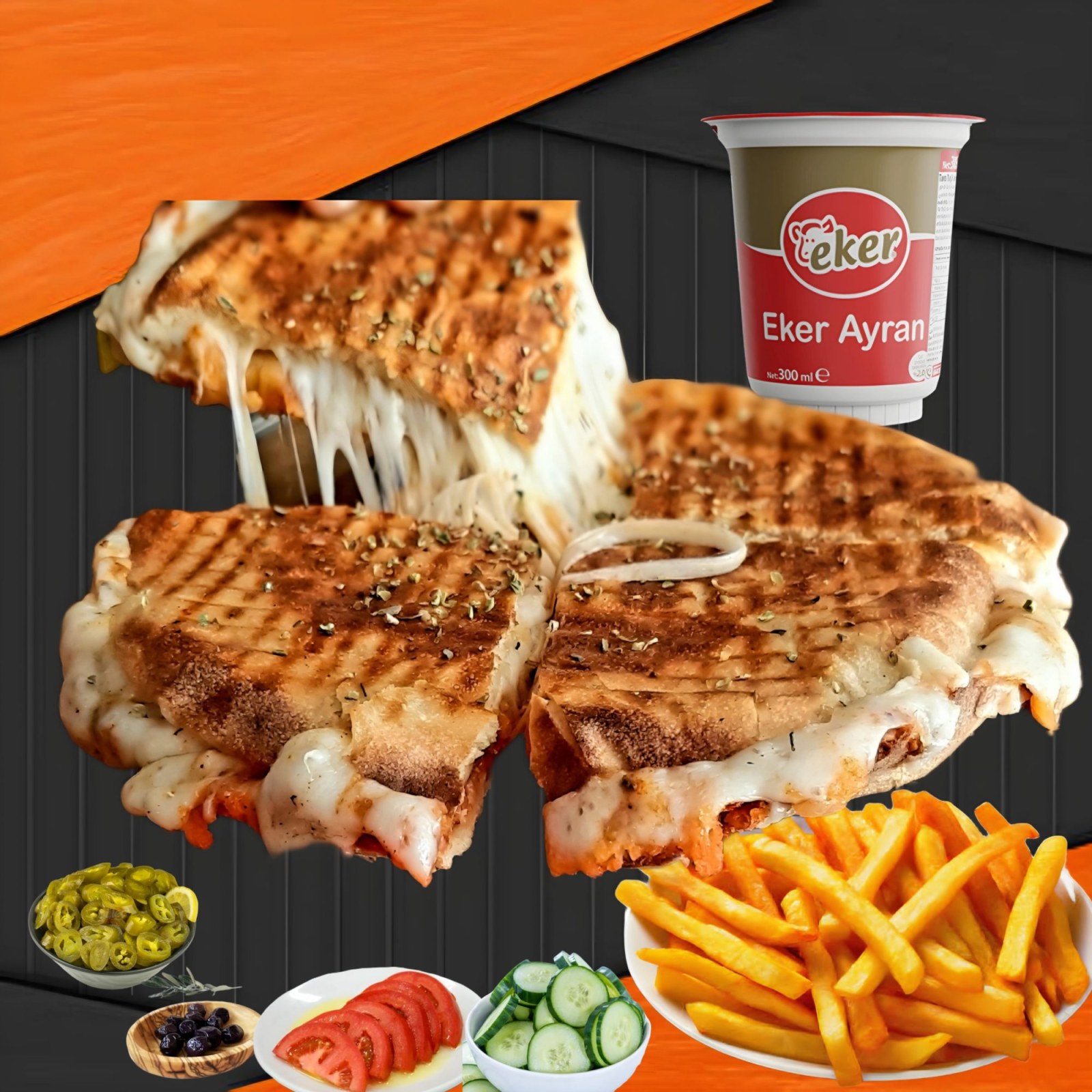 Bazlama Tost Patates Kızartması Ayran Menü