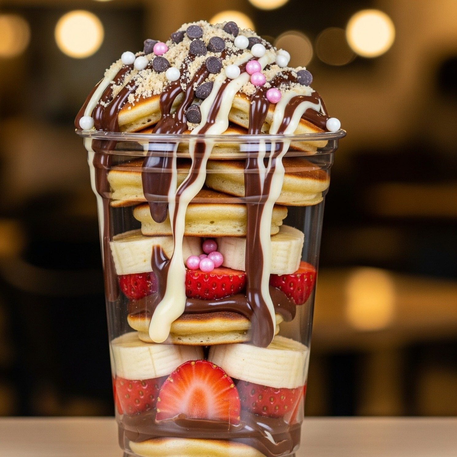Dark Pancake Cup Waffle