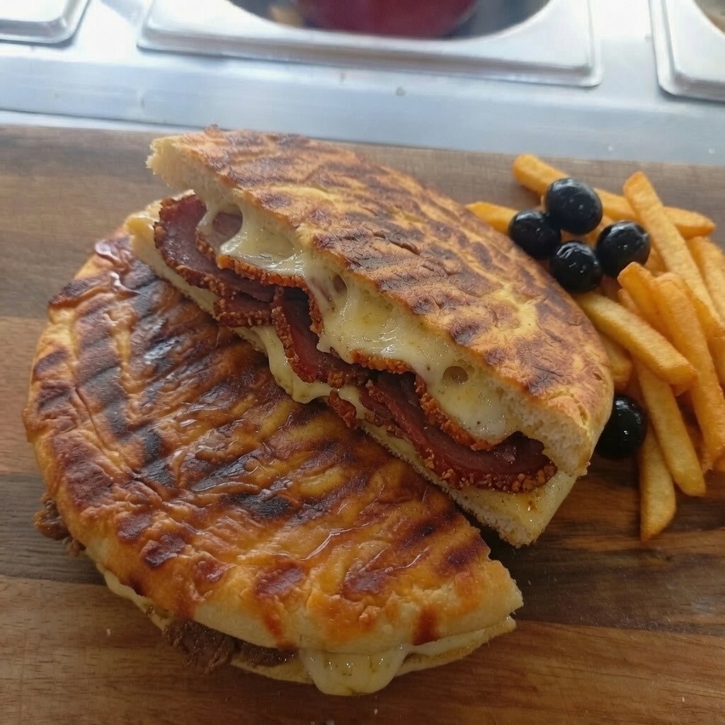 Pastırmalı & Kaşarlı Bazlama + Patates Kızartma